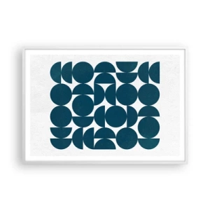 Plagát v bielom ráme - Kruhy a polkruhy - 100x70 cm