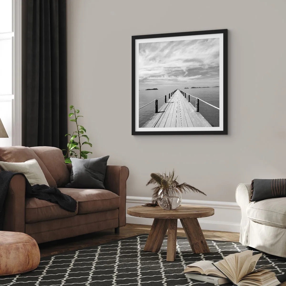 Plagát v čiernom ráme - Čo tak cesta… - 60x60 cm