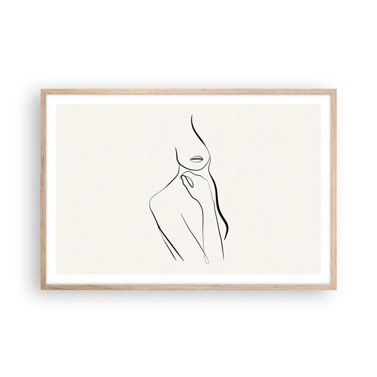 Plagát v ráme zo svetlého duba - Vlna melanchólie - 91x61 cm