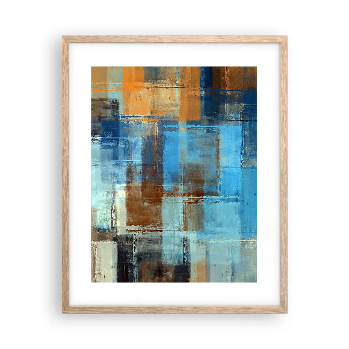 Plagát v ráme zo svetlého duba - Cez modrý závoj - 40x50 cm