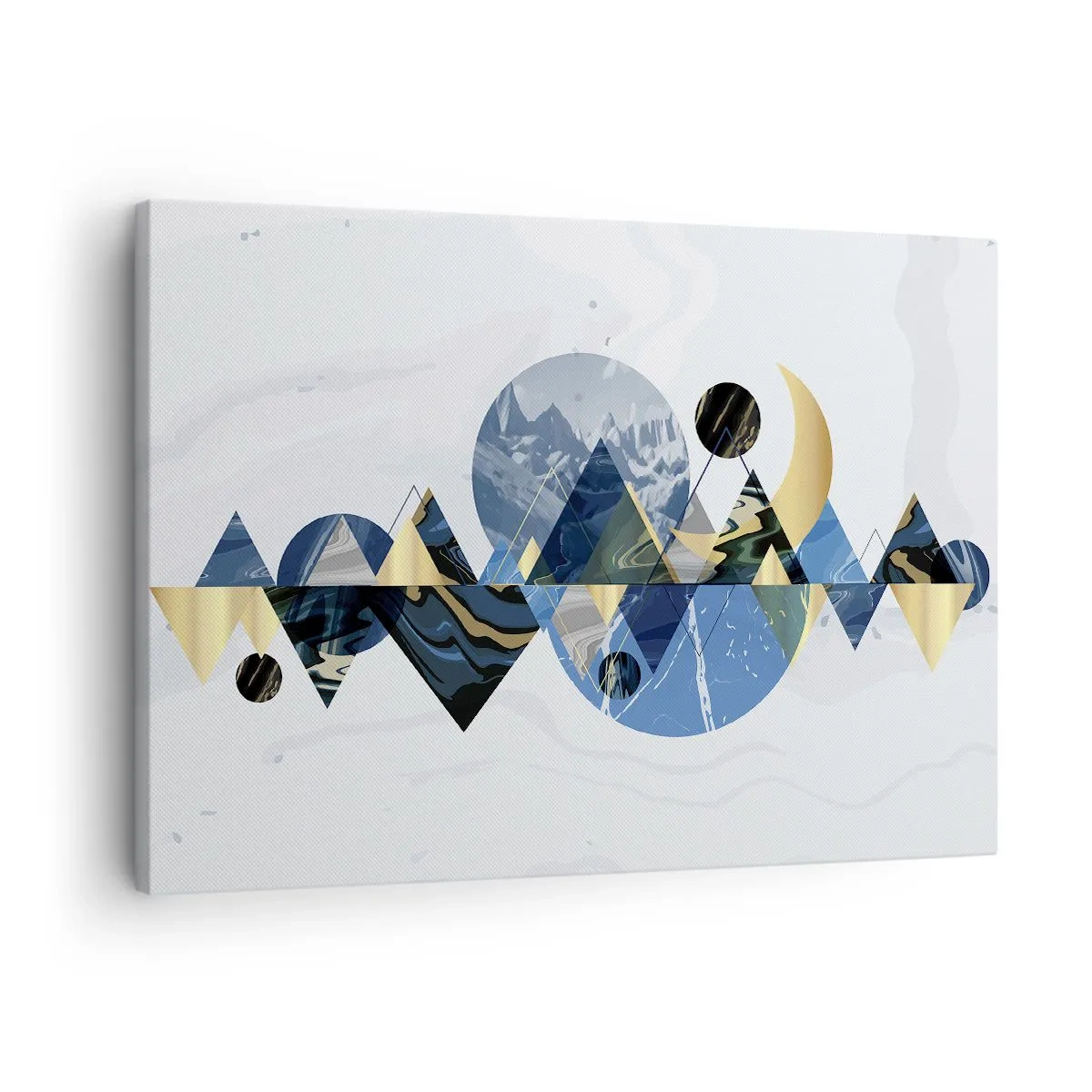 Obraz na plátne - Abstraktné geometrické vzory s horskými motívmi - 70x50cm - Geometrická krajina - Moderná nástenná dekorácia do obývacej izby a spálne ARTTOR