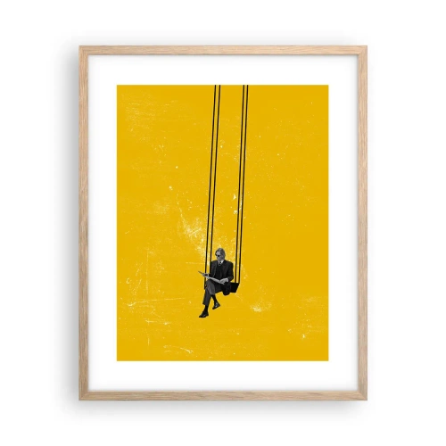 Plagát v ráme zo svetlého duba - Deň ako každý iný - 40x50 cm