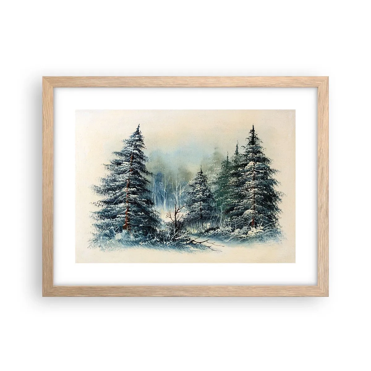 Plagát v ráme zo svetlého duba - Pripravenie na Vianoce - 40x30 cm