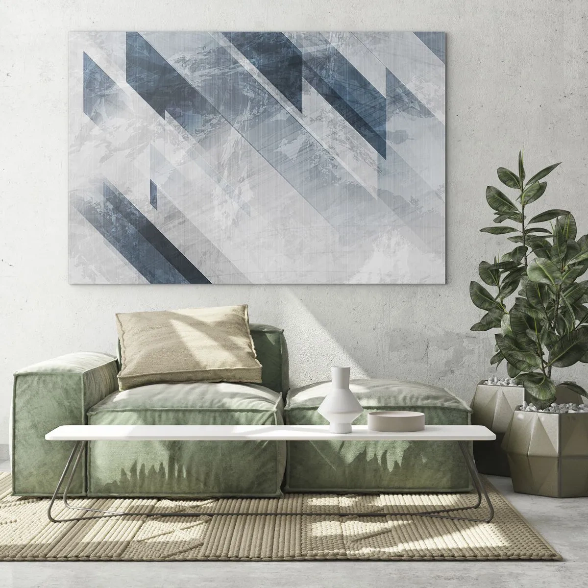 Obraz na skle - Priestorová kompozícia – pohyb šedej - 120x80 cm