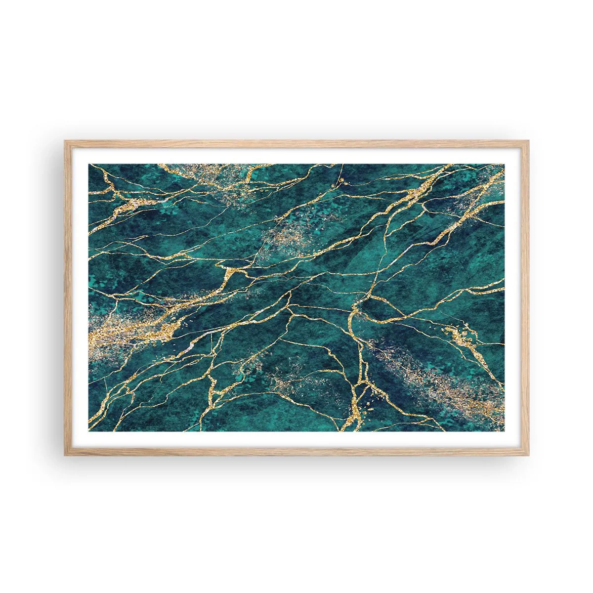 Plagát v ráme zo svetlého duba - Zlatá žila - 91x61 cm