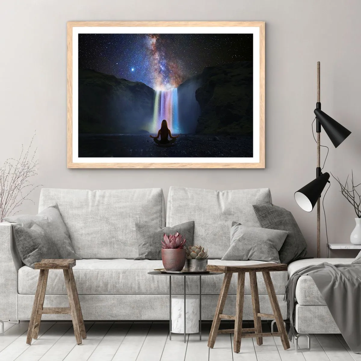 Plagát v ráme zo svetlého duba - Absolútna harmónia - 100x70 cm