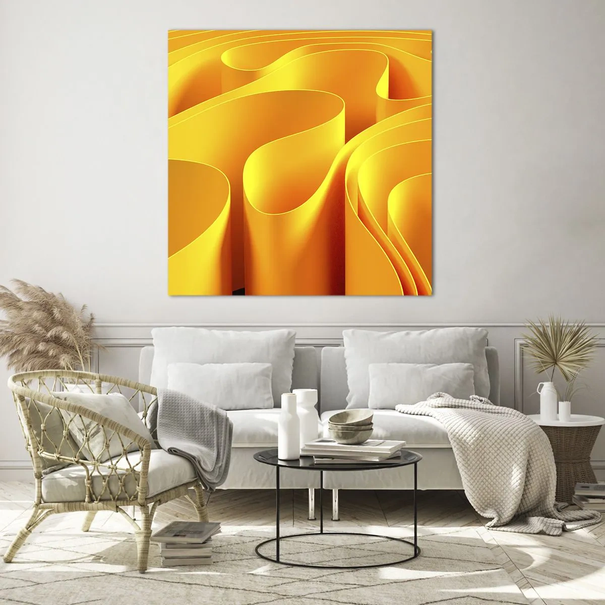 Obraz na skle - Ako slnečné vlny - 60x60 cm