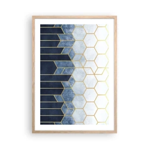 Plagát v ráme zo svetlého duba - Kompozícia v synkopickom rytme - 50x70 cm