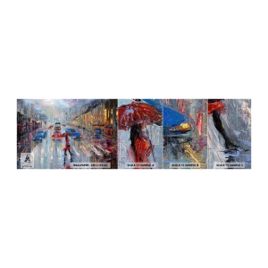 Vzorka fototapety Premium Sand - Daždivé popoludnie v meste - Mesto, Architektúra, Prechádzka v daždi - 100x30 cm