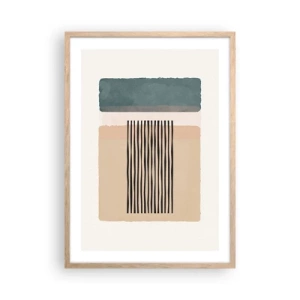 Plagát v ráme zo svetlého duba - Všetko v poriadku - 50x70 cm