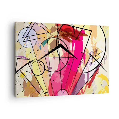 Obraz na plátne - Abstrakcia s čiarami a geometrickými tvarmi - 70x50cm - Výbuch - Moderná nástenná dekorácia do obývacej izby a spálne ARTTOR