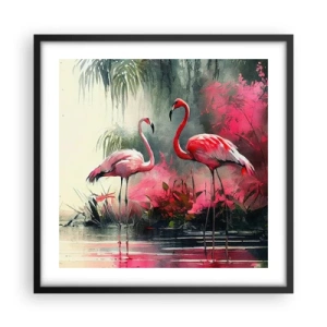 Plagát v čiernom ráme - Hodiny prírodného kúzla - 50x50 cm