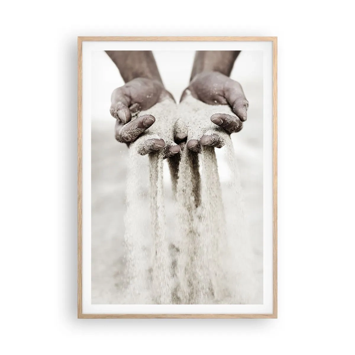 Plagát v ráme zo svetlého duba - Týmito rukami… - 70x100 cm