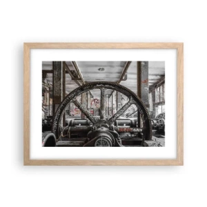 Plagát v ráme zo svetlého duba - Tajný život továrne - 40x30 cm