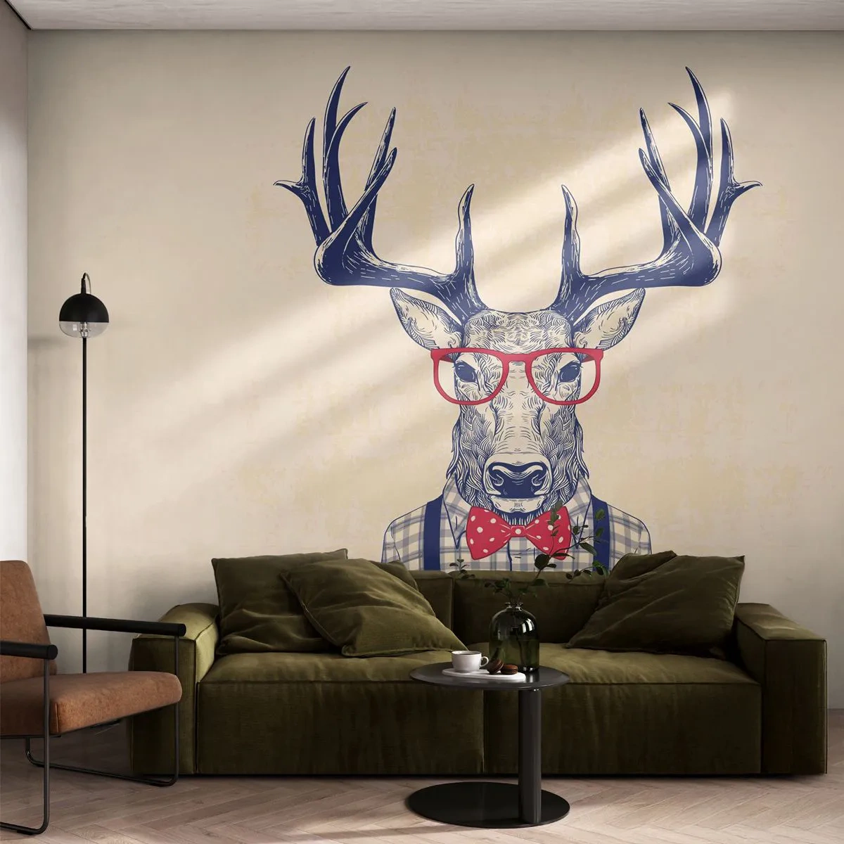 Fototapeta Standard Eco - Zábavná extravagancia - Abstrakcia, Jeleň, Hipster - 250x175 cm