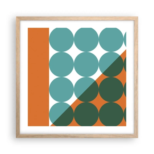 Plagát v ráme zo svetlého duba - Hore a šikmo - 50x50 cm