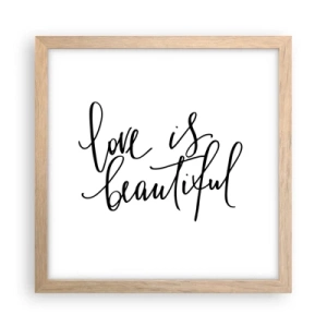 Plagát v ráme zo svetlého duba - Prečítaj a zopakuj - 30x30 cm