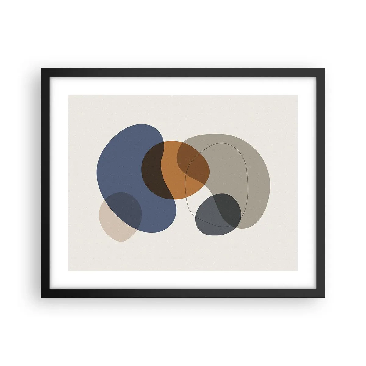 Plagát v čiernom ráme - Kvapky farieb - 50x40 cm