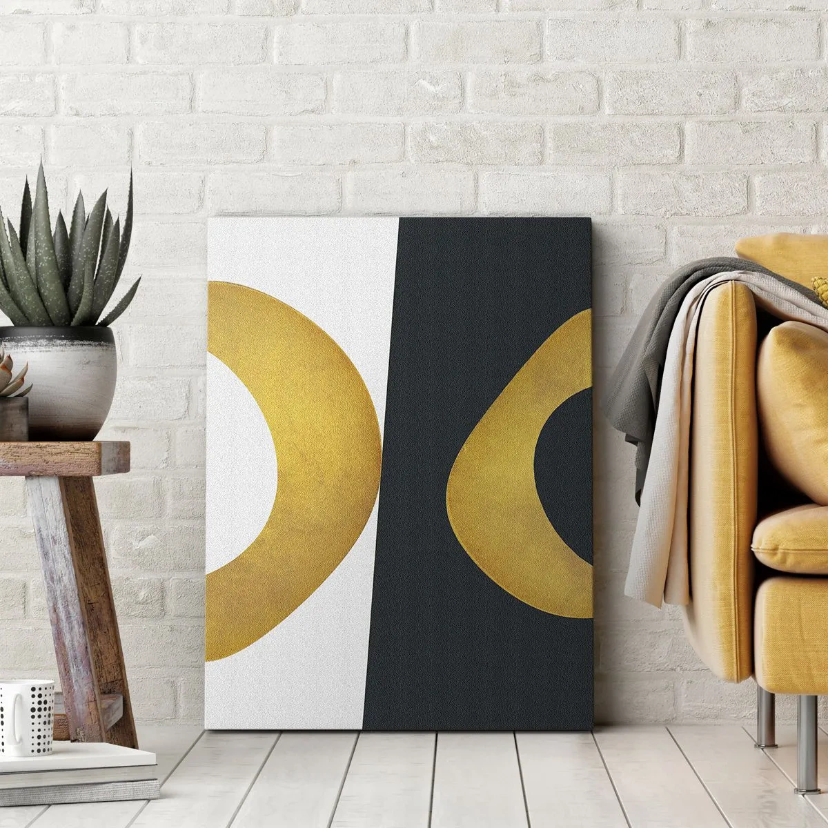 Obraz na plátne - Po prvé: zlato - 55x100 cm