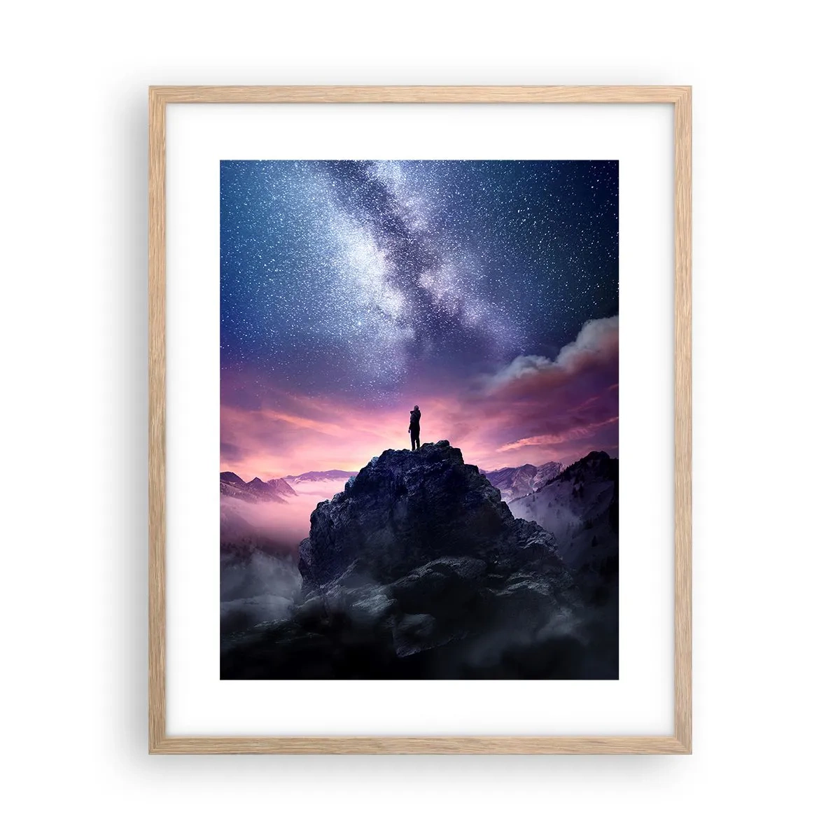 Plagát v ráme zo svetlého duba - A pocítil život - 40x50 cm