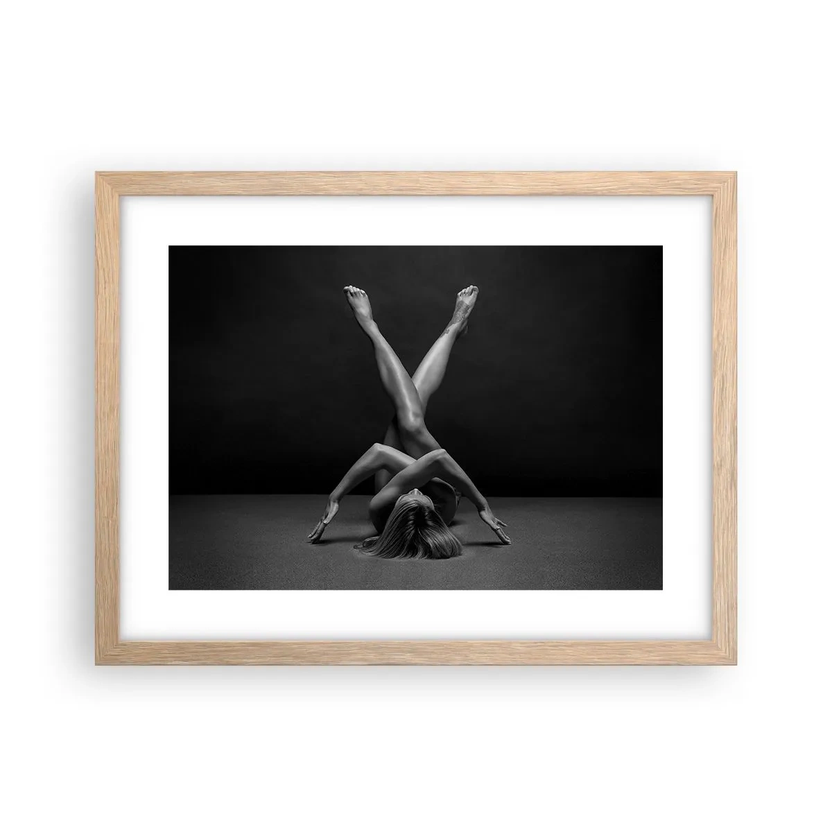 Plagát v ráme zo svetlého duba - Geometria nahoty - 40x30 cm