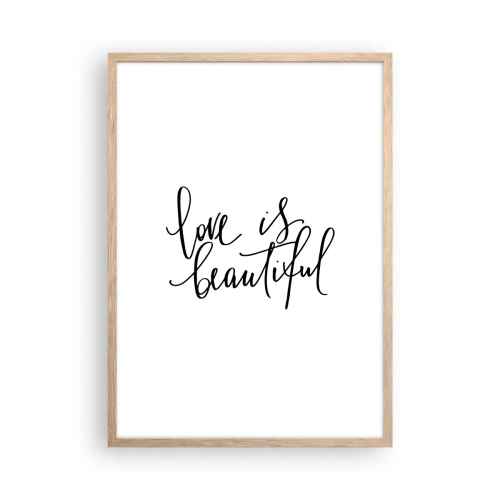 Plagát v ráme zo svetlého duba - Prečítaj a zopakuj - 50x70 cm