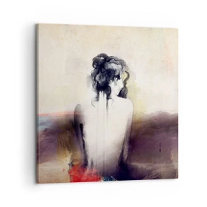 Obraz na plátne - Jemné línie, oválne tvary - 60x60 cm