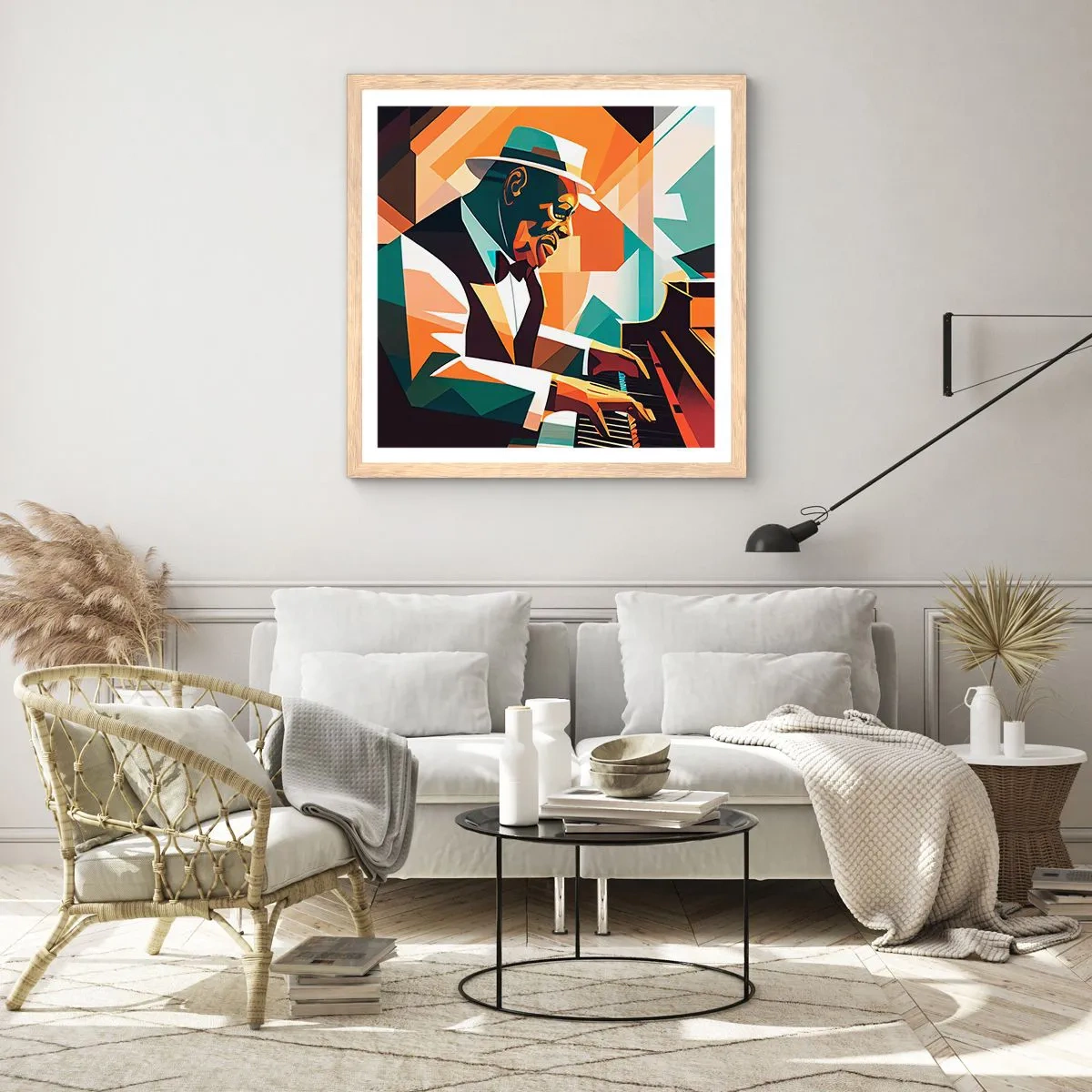 Plagát v ráme zo svetlého duba - Celý tento jazz - 50x50 cm