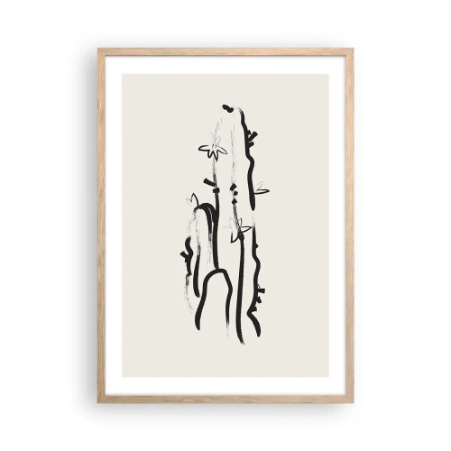 Plagát v ráme zo svetlého duba - Kvitnúca bylina - 50x70 cm