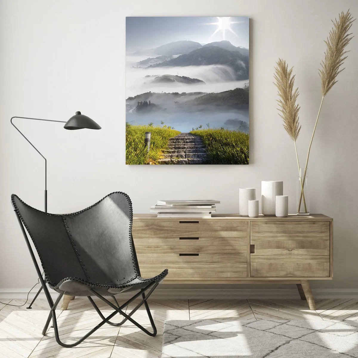 Obraz na skle - Stále hore k oblakom - 50x70 cm