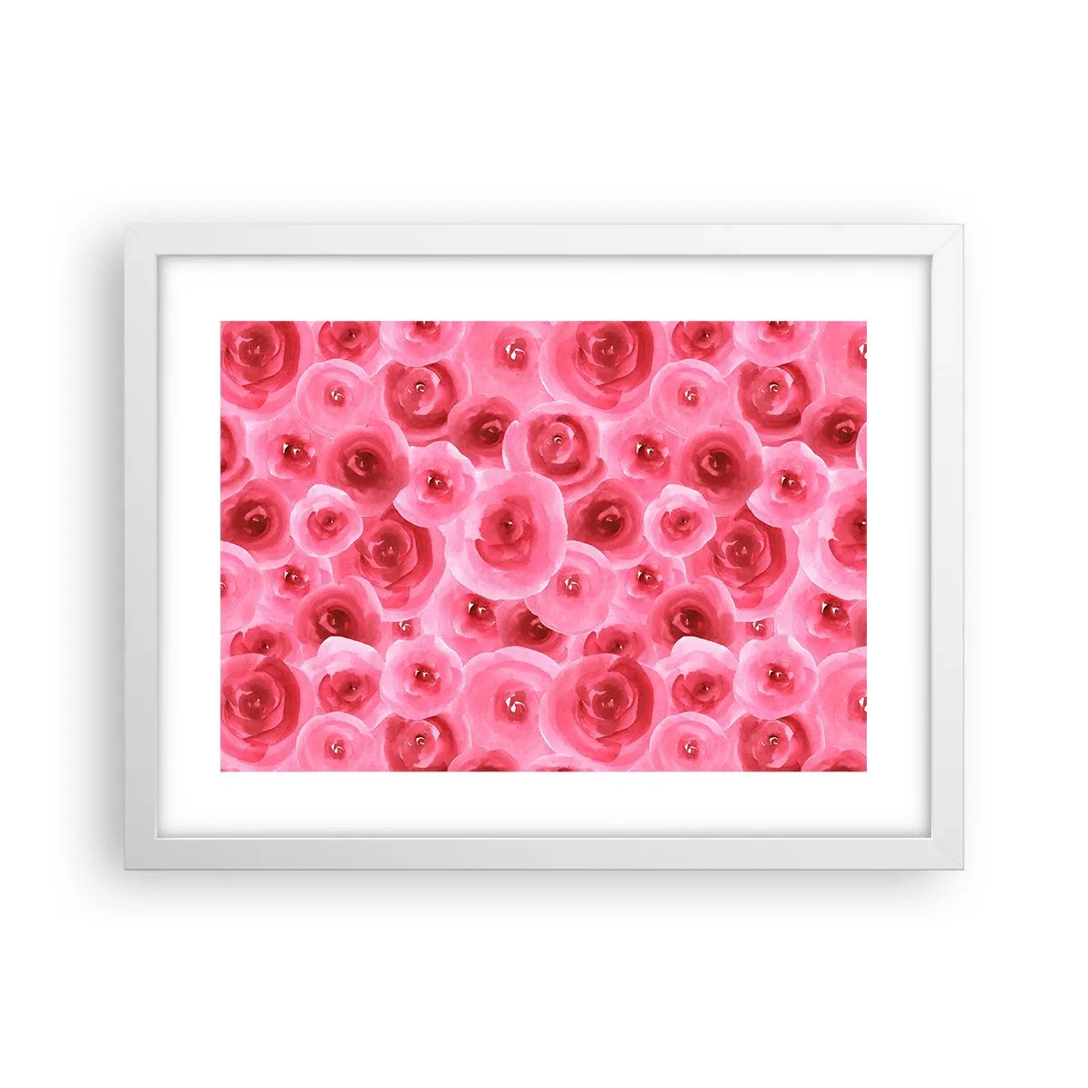 Plagát v bielom ráme - Ruže dole aj hore - 40x30 cm