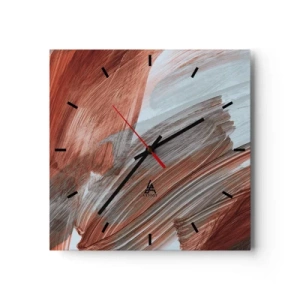 Nástenné hodiny - Jesenná veterná abstrakcia - 30x30 cm