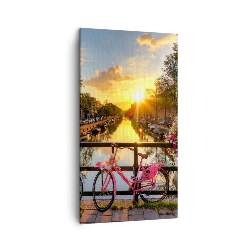 Obraz na plátne - Jarné ráno v Amsterdame - 45x80 cm