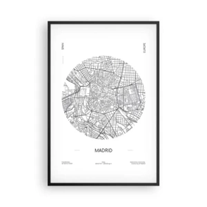 Plagát v čiernom ráme - Anatómia Madridu - 61x91 cm