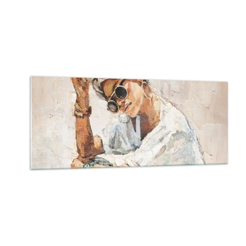Obraz na skle - Portrét v plnom slnku - 100x40 cm