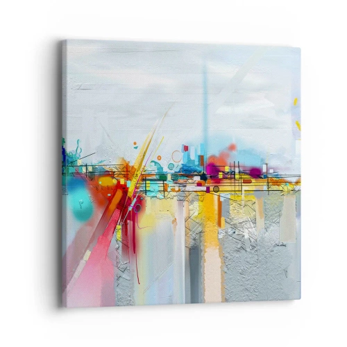 Obraz na plátne - Most radosti nad riekou života - 40x40 cm