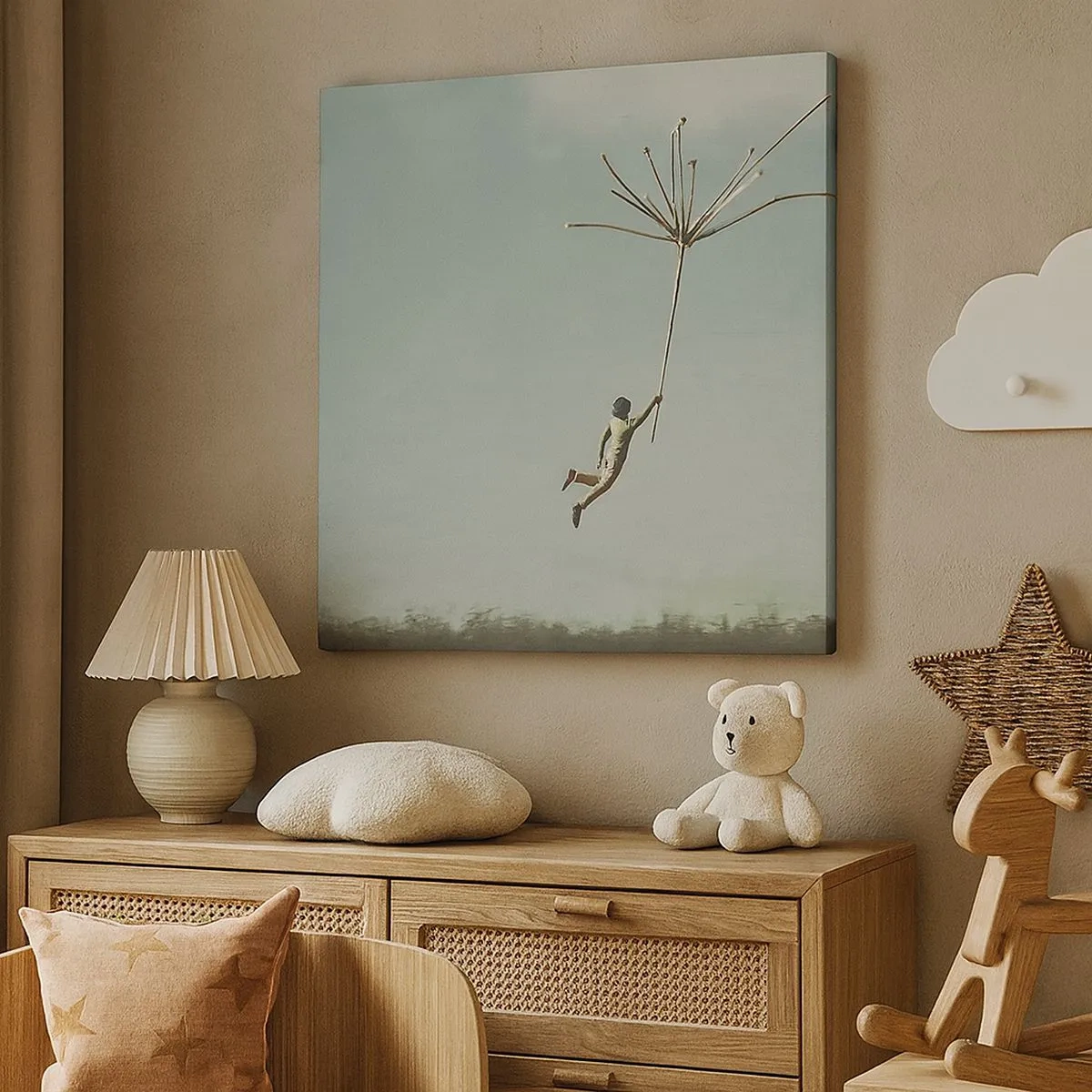 Obraz na plátne - Lietajúca púpava - 30x30 cm