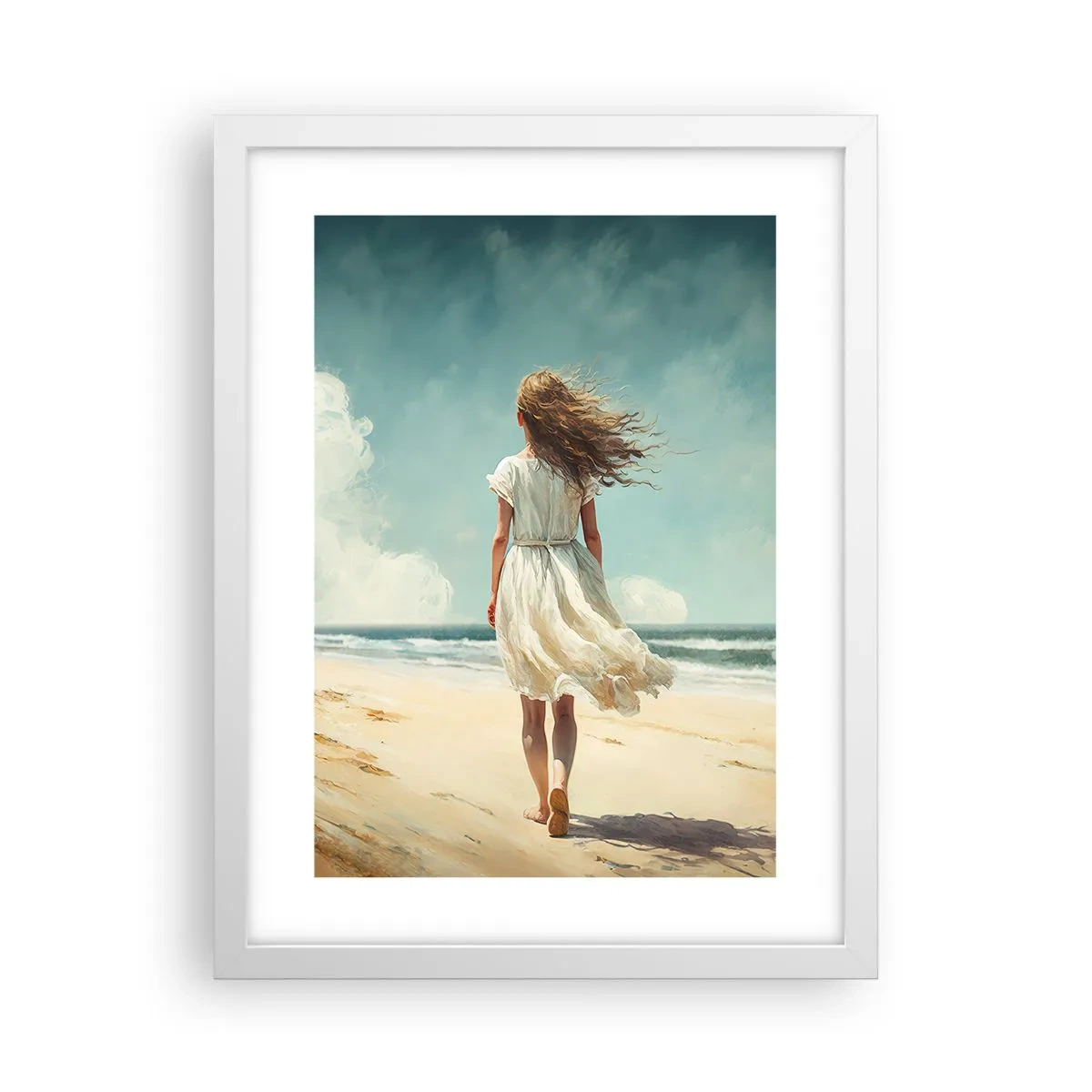 Plagát v bielom ráme - Smerom ku slnku a vetru - 30x40 cm