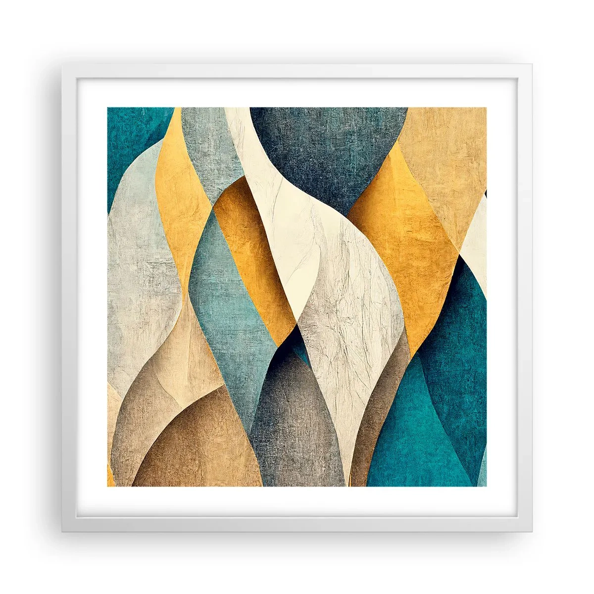 Plagát v bielom ráme - Rytmus a vlnenie - 50x50 cm