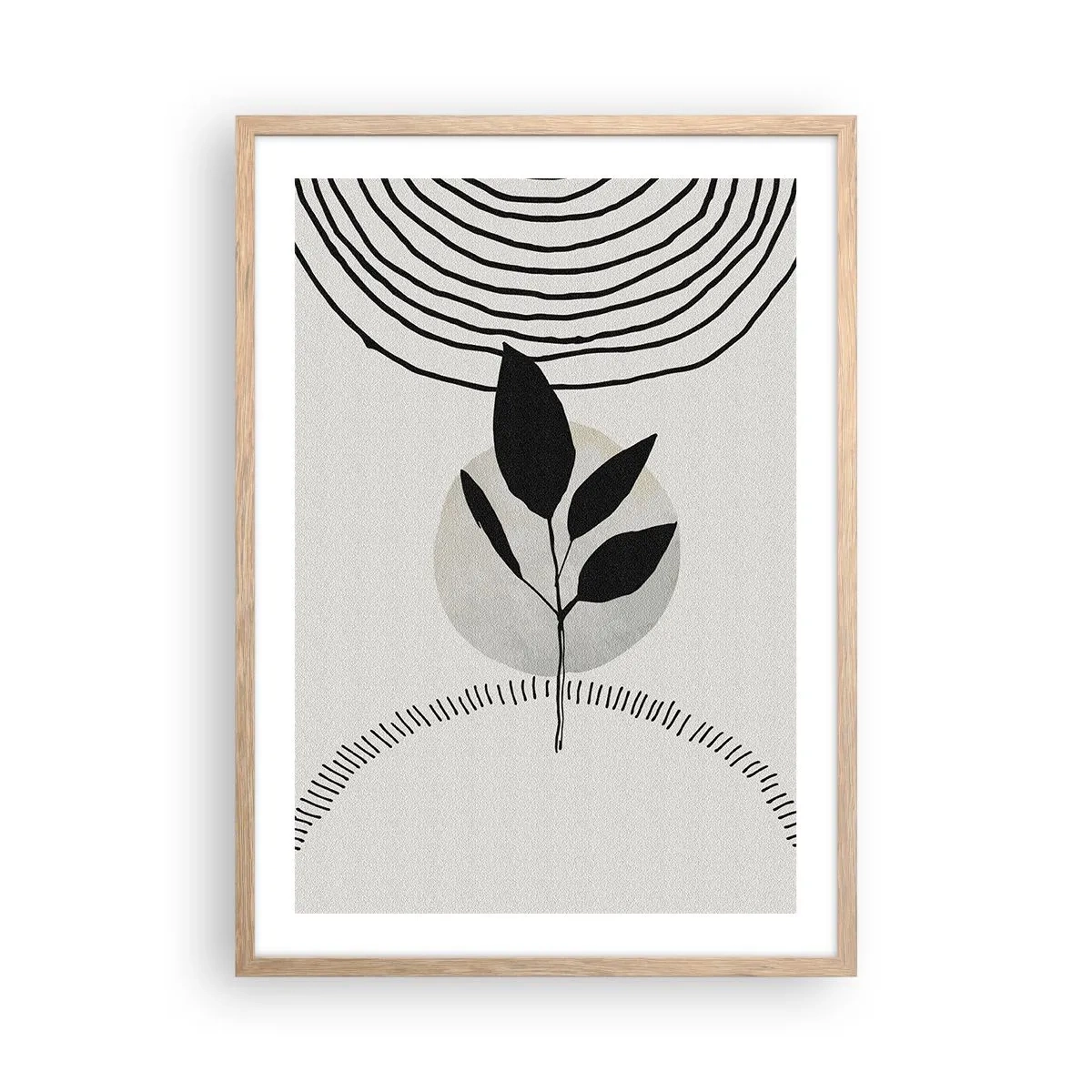 Plagát v ráme zo svetlého duba - Kompozícia: rituály prírody - 50x70 cm