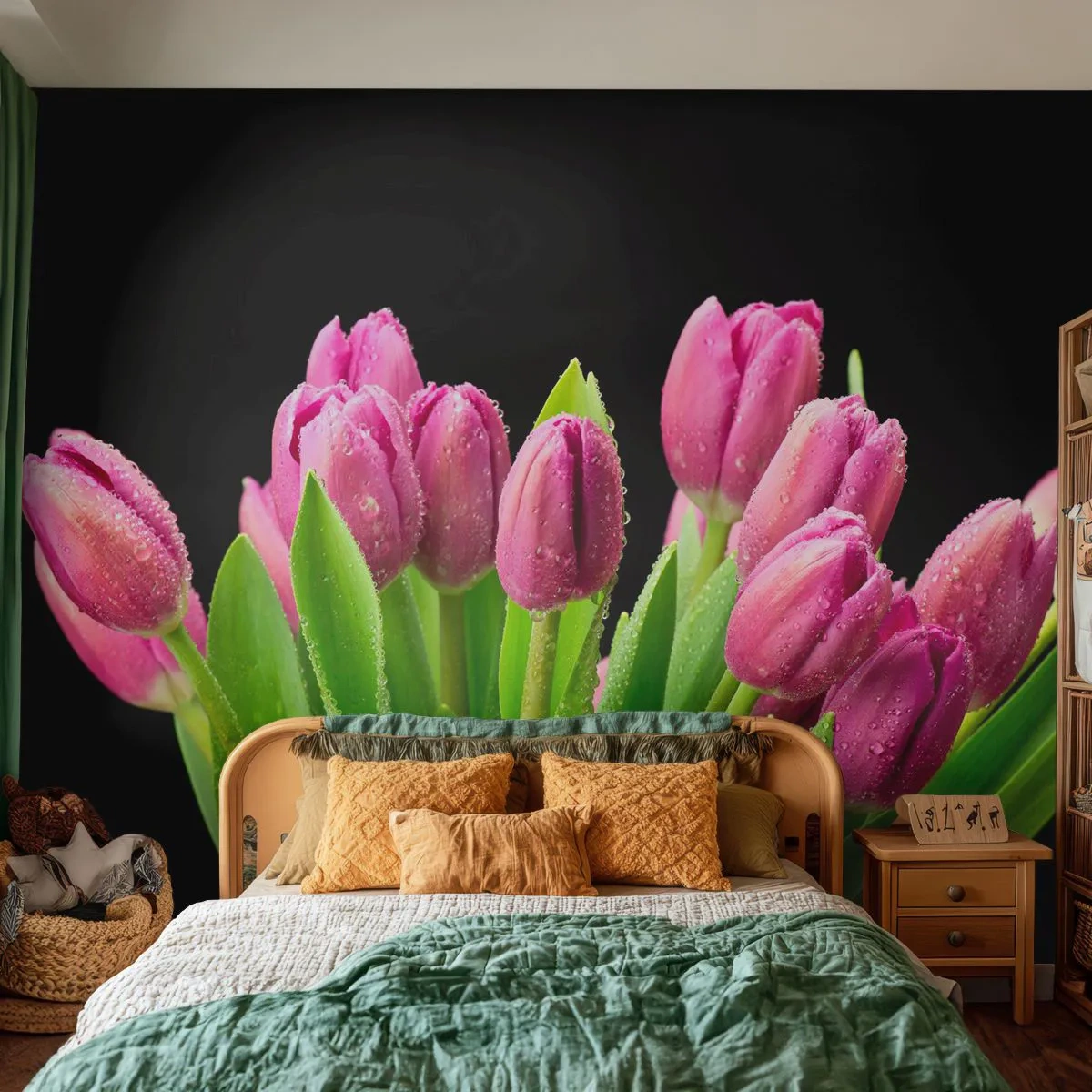 Samolepiaca Fototapeta Deluxe Sticker - Ľaliové potešenie jari - Kvety, Tulipány, Kytica kvetov - 250x175 cm