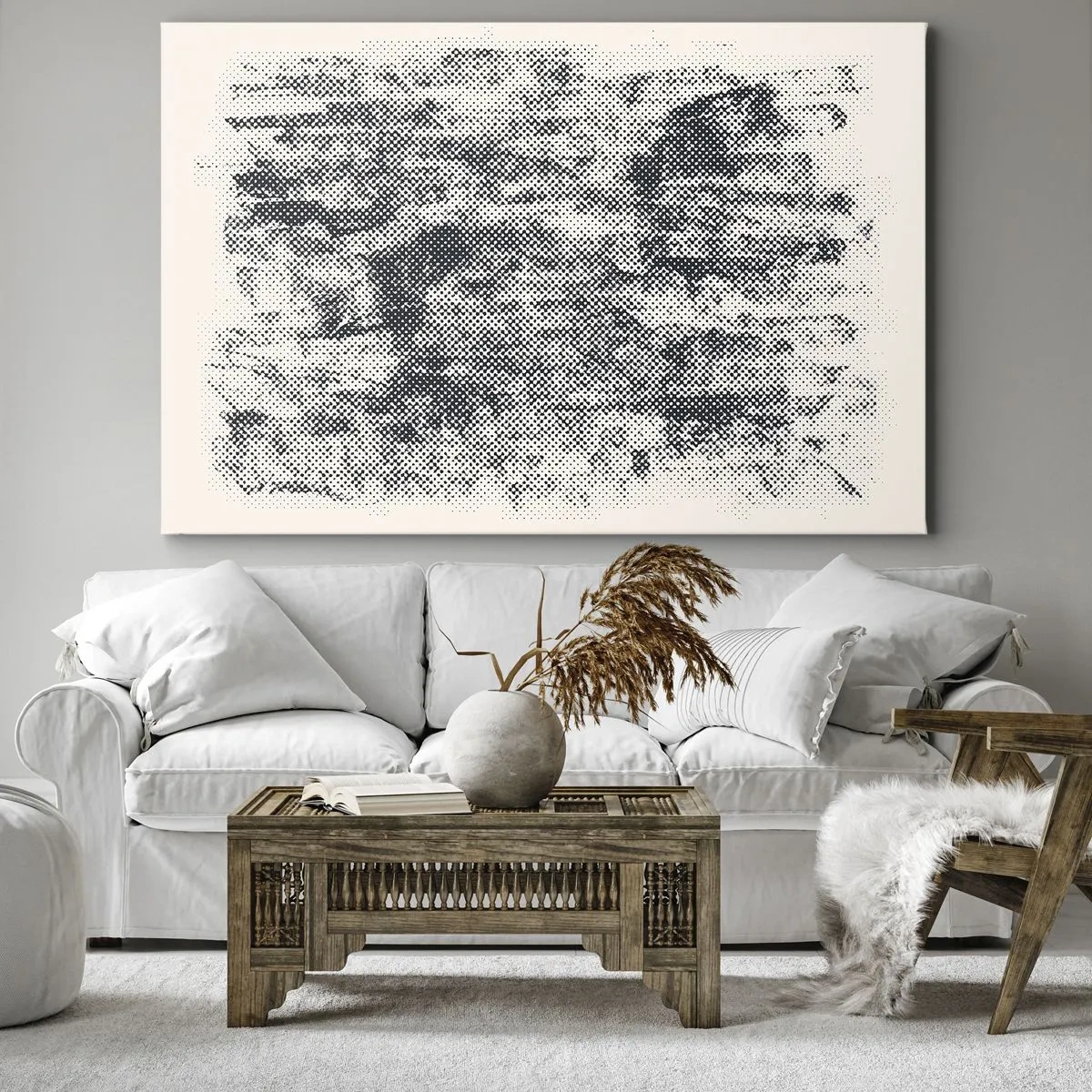 Obraz na plátne - Abstraktná hmlistá kompozícia v odtieňoch sivej - 70x50cm - Hmlistá kompozícia - Moderná nástenná dekorácia do obývacej izby a spálne ARTTOR