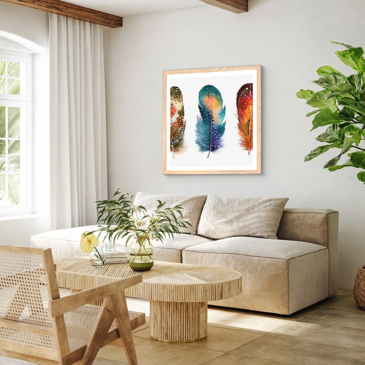 Plagát v ráme zo svetlého duba - Rituály, obrady, tajomstvá - 60x60 cm