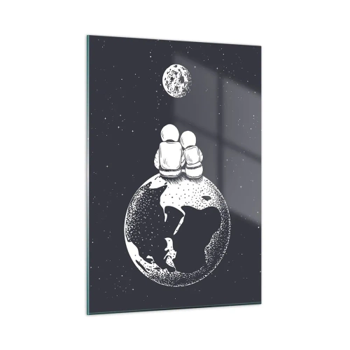 Obraz na skle - Vesmírna love story - 50x70 cm