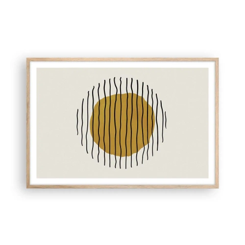 Plagát v ráme zo svetlého duba - Abstrakcia kmitajúca žiarom - 91x61 cm