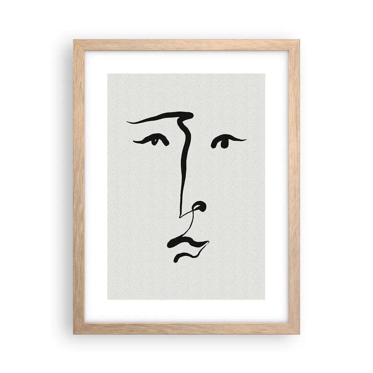 Plagát v ráme zo svetlého duba - Jednoduchý portrét - 30x40 cm