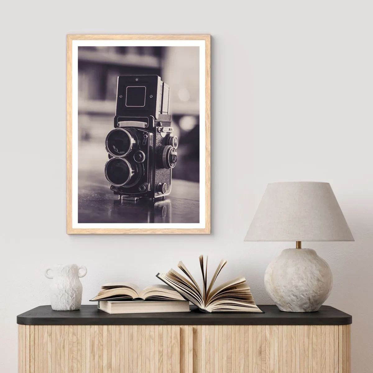 Plagát v ráme zo svetlého duba - Kúzlo starej fotografie - 40x50 cm