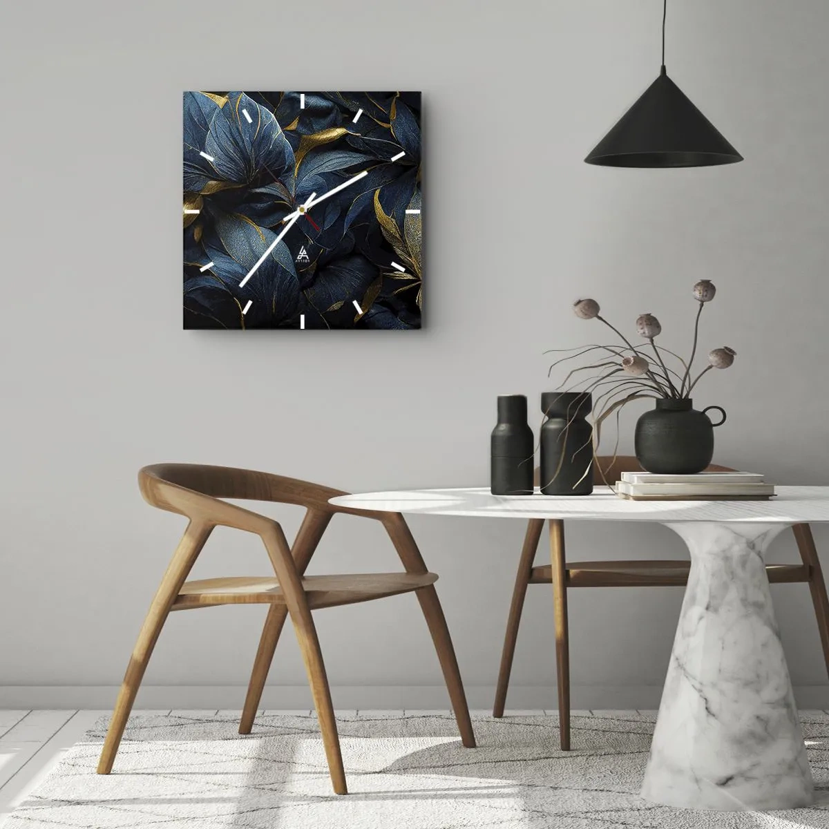 Nástenné hodiny - Podšívané zlatom - 30x30 cm