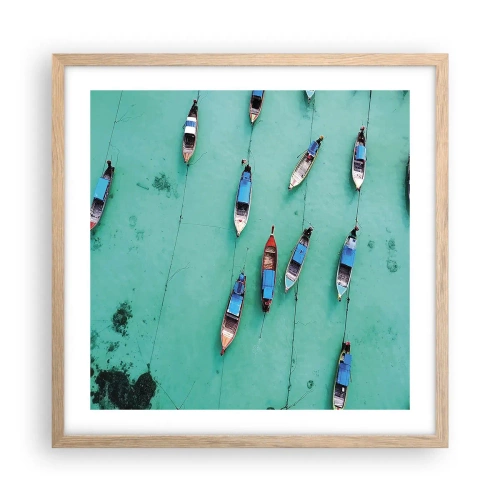 Plagát v ráme zo svetlého duba - V radostnom očakávaní - 50x50 cm