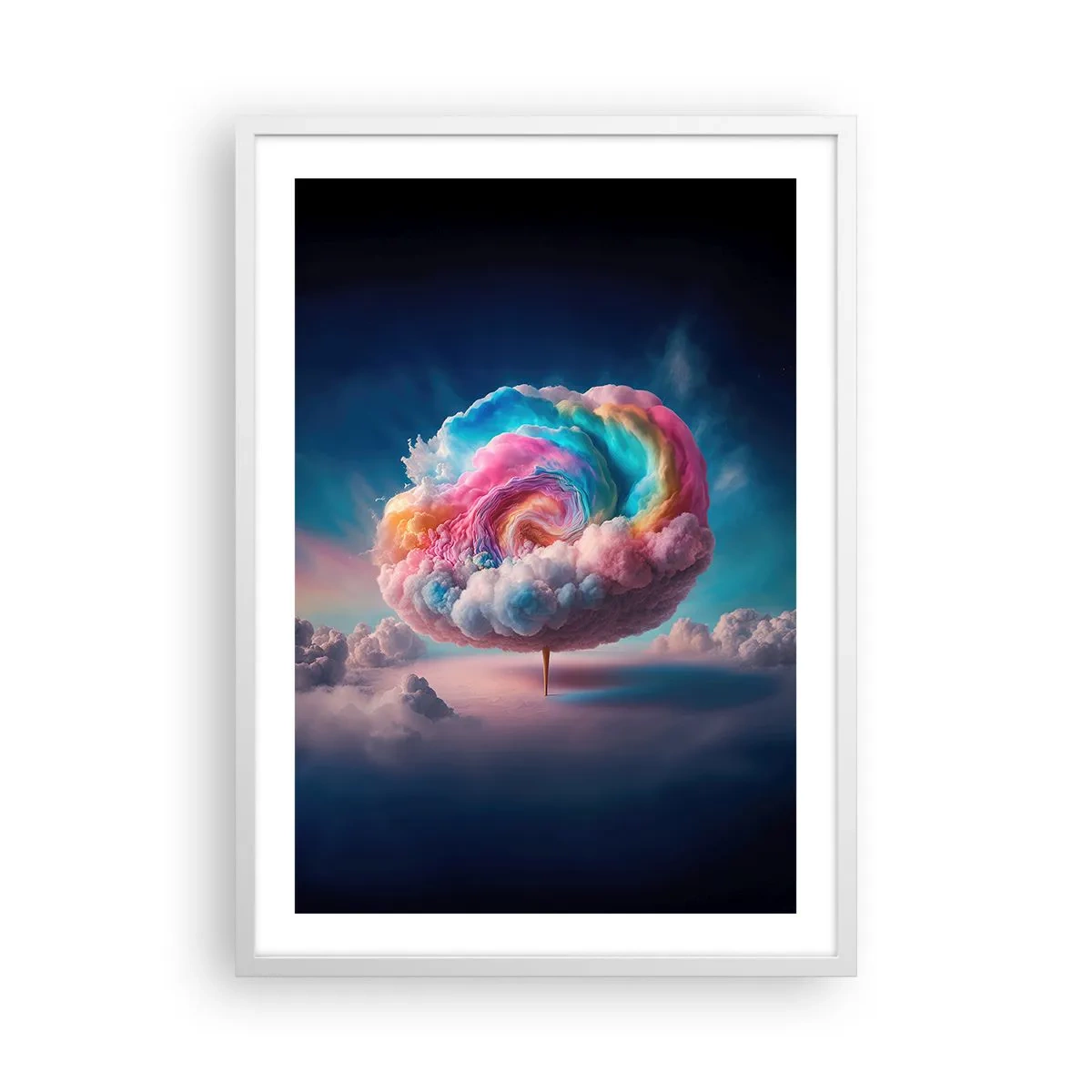 Plagát v bielom ráme - Sen o zábavnom parku - 50x70 cm